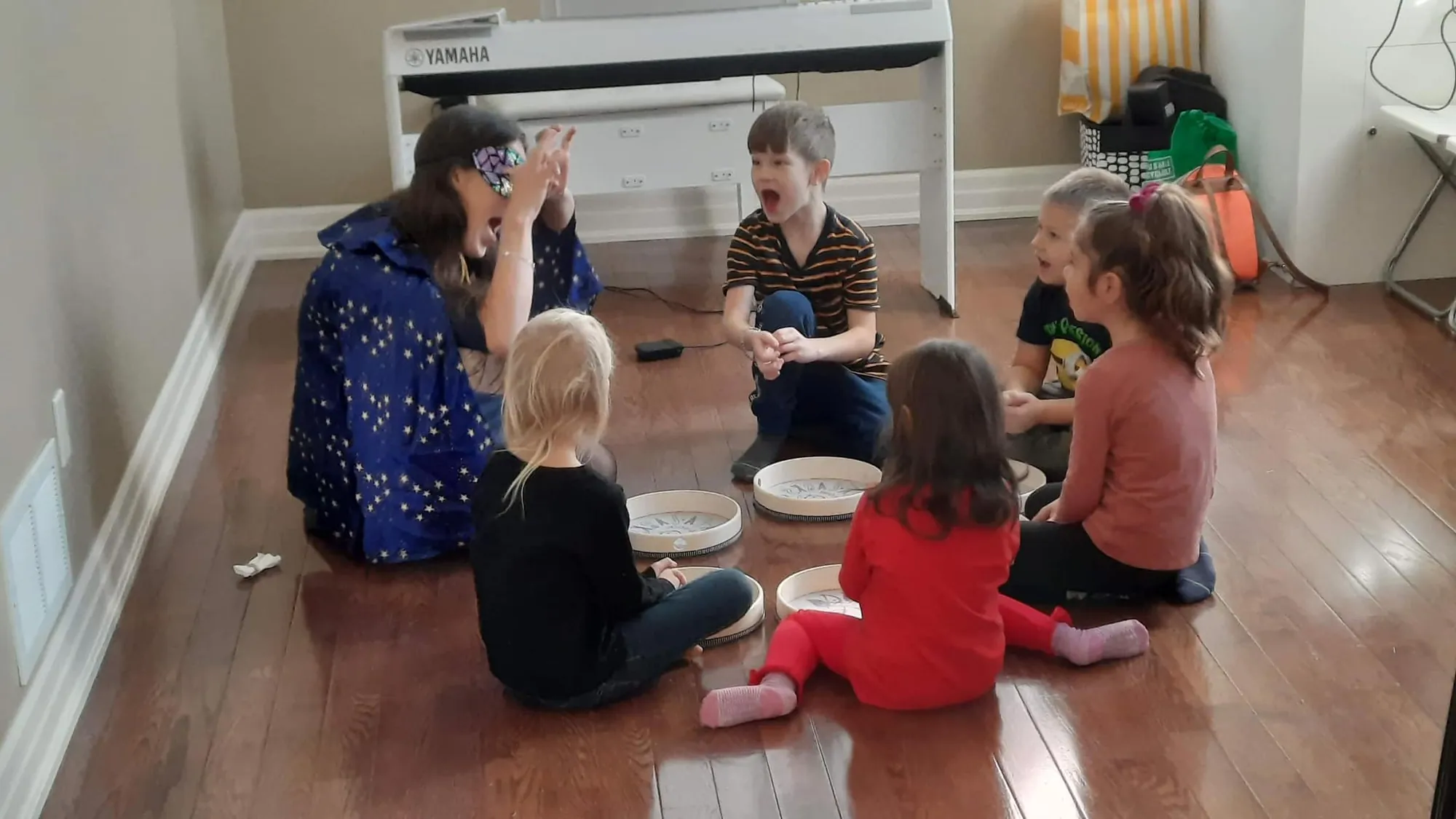 Children singing together at La La Larks rehearsal