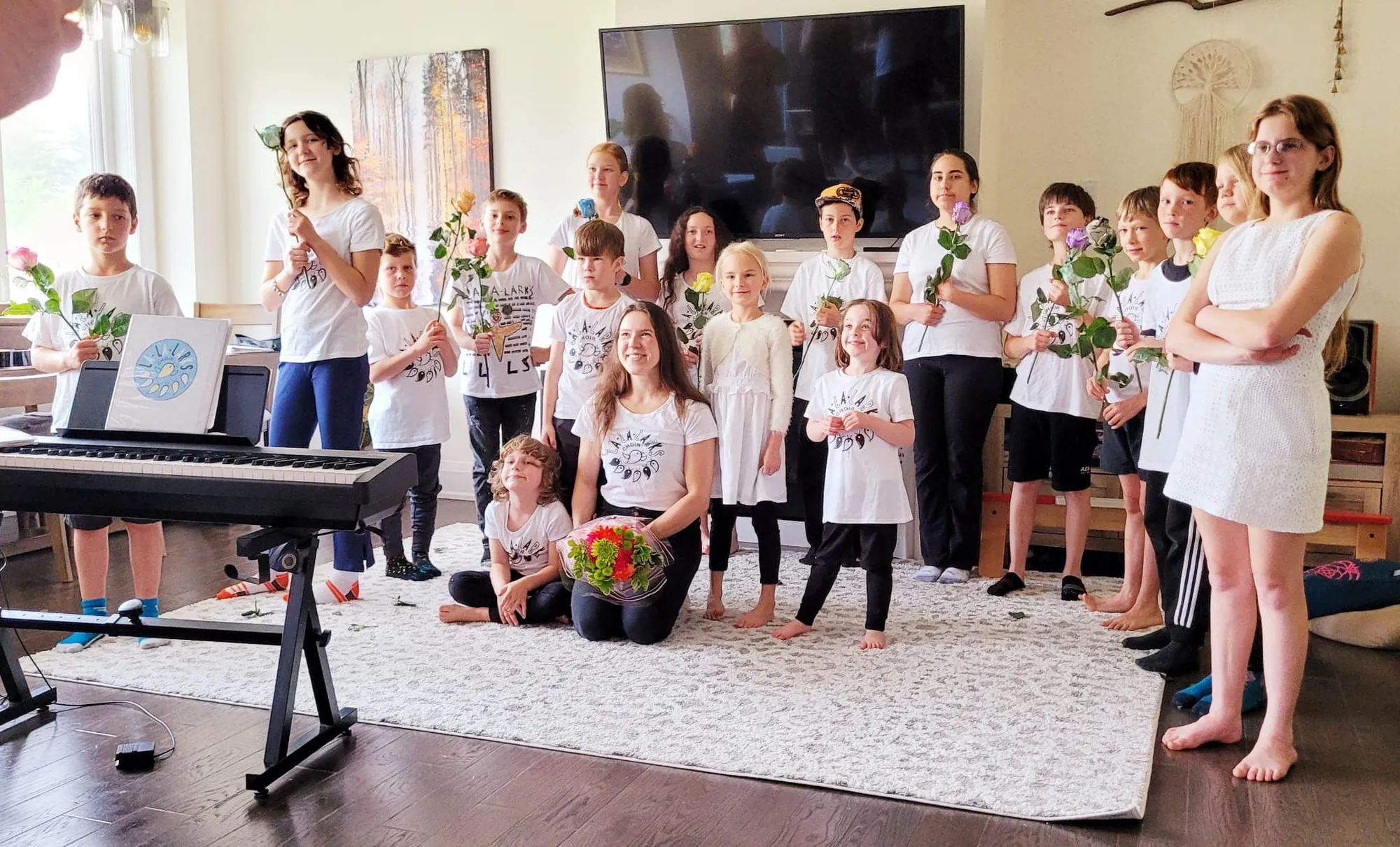 Children performing at the spring celebration