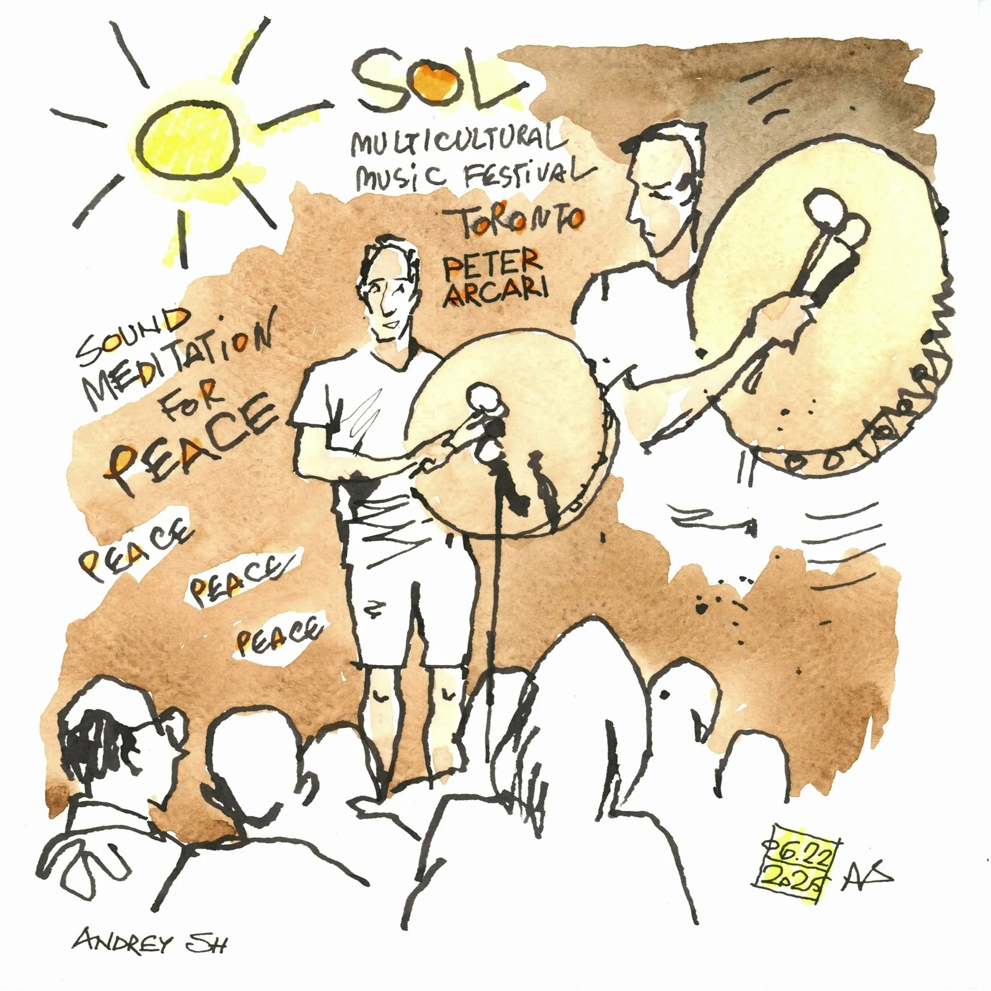 String orchestra sharing the page with a live painter at the Sol Festival